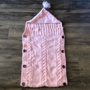 ‼️Clearance‼️ Baby Pink Sweater Hooded Bunting